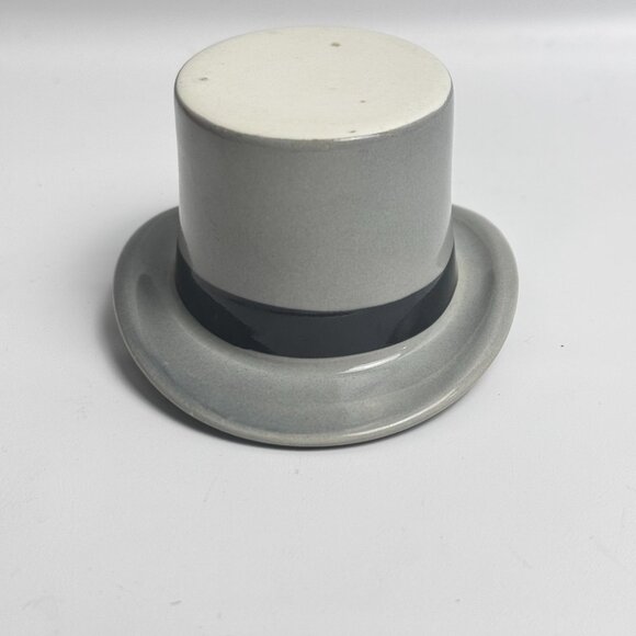 Vtg Lincoln Bennett & Co Glaze Grey Top Hat Advertising Ceramic Ashtray/Small Ca - Picture 5 of 13